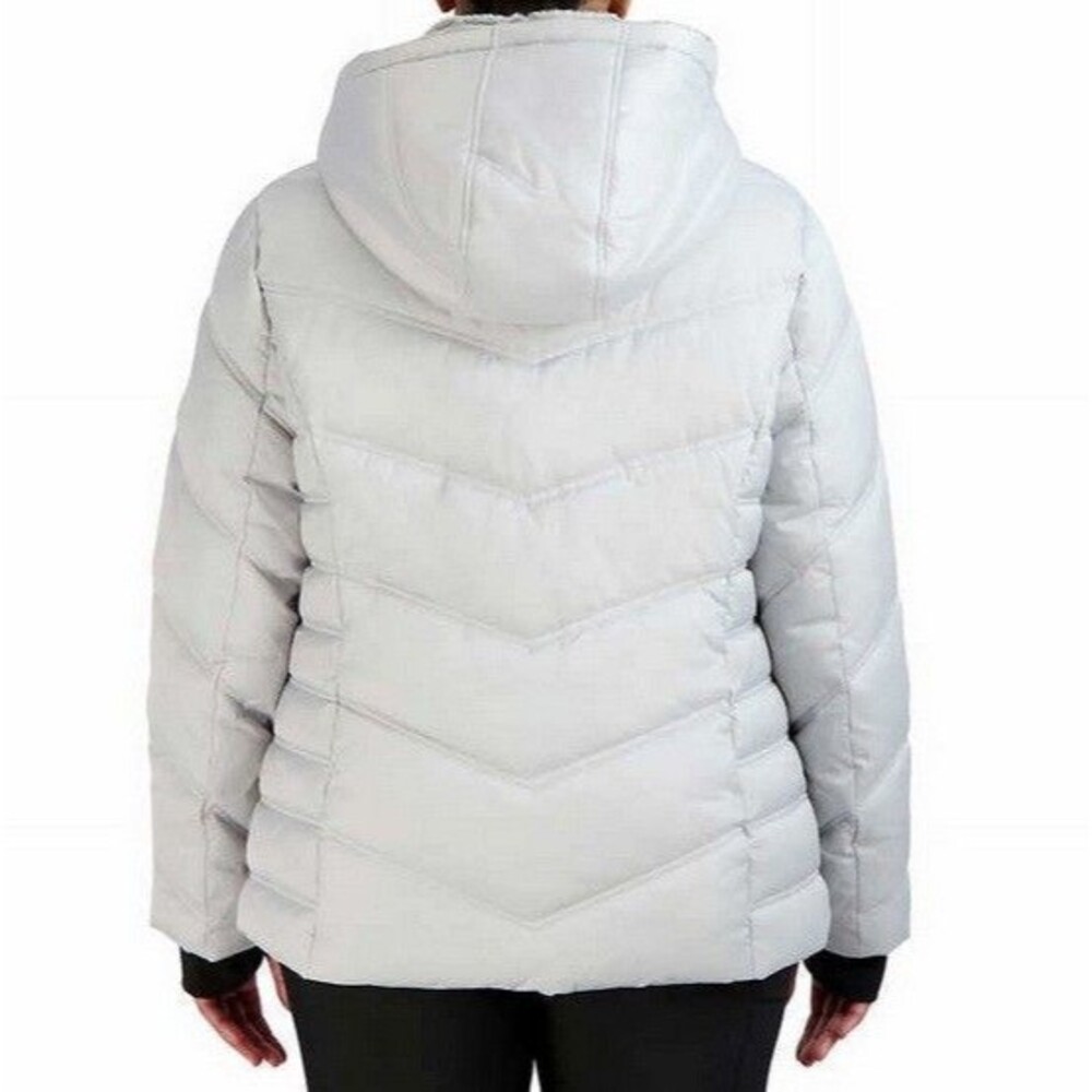 NEW Nautica Ladies’ Quilted Puffer Hooded Jacket Gray (Silver) Size Small - Picture 4 of 4